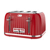 Odette Jukebox Series 1.7L Retro 4-slice Bread Toaster - Red (T382D)