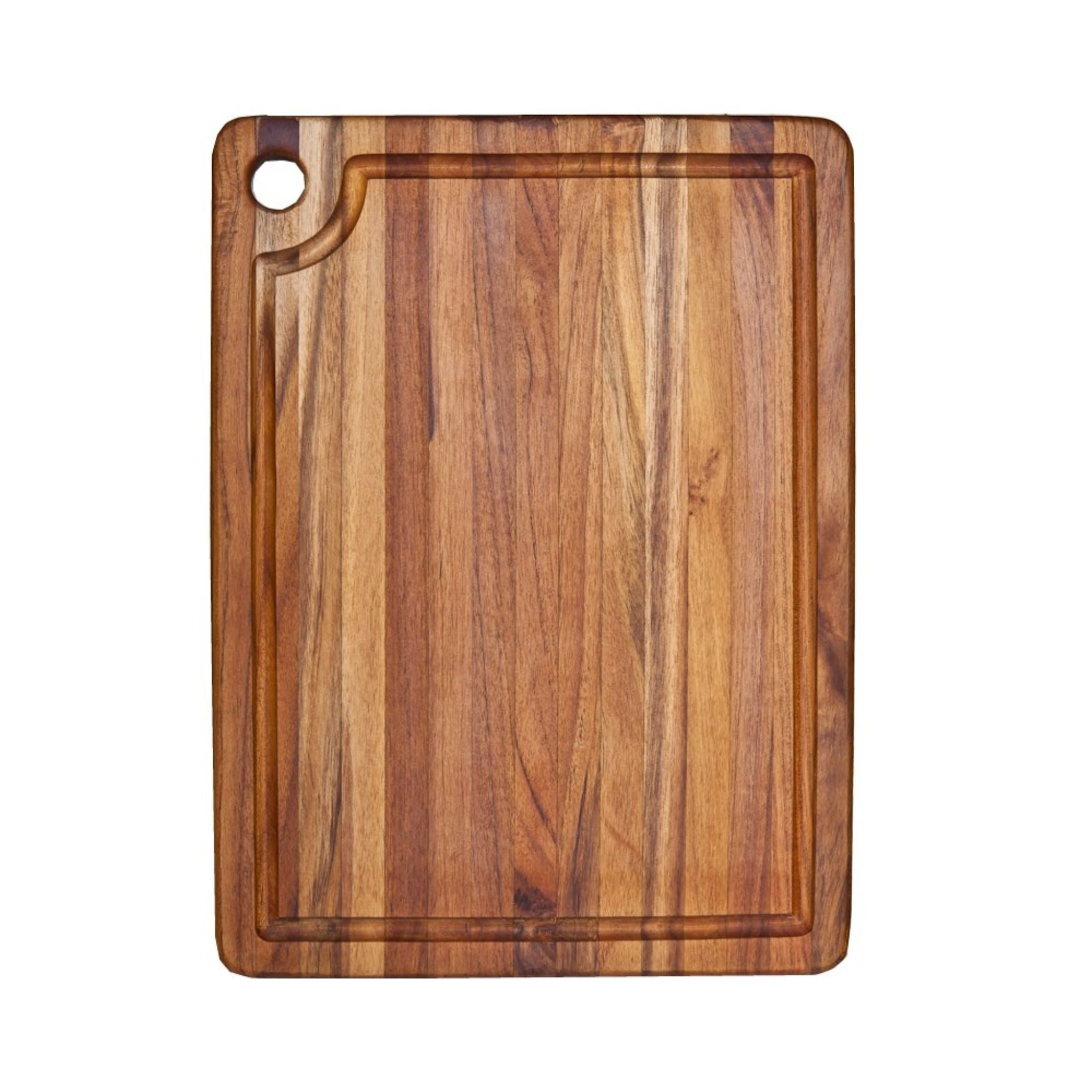 Teakhaus Corner Hole Cutting/Serving Board with Juice Groove (46 cm x 35.5 cm x 1.9 cm / 18 x 14 x 0.75 inch)