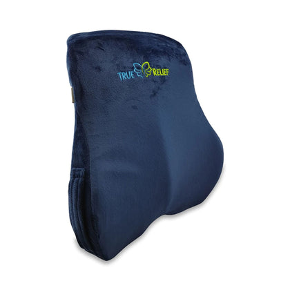 TRUE RELIEF Ortho-Back & Lumbar Support Memory Foam Cushion - Navy Blue