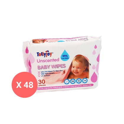 Tollyjoy Travel Wet Wipes 48 x 30 Sheets - Unscented
