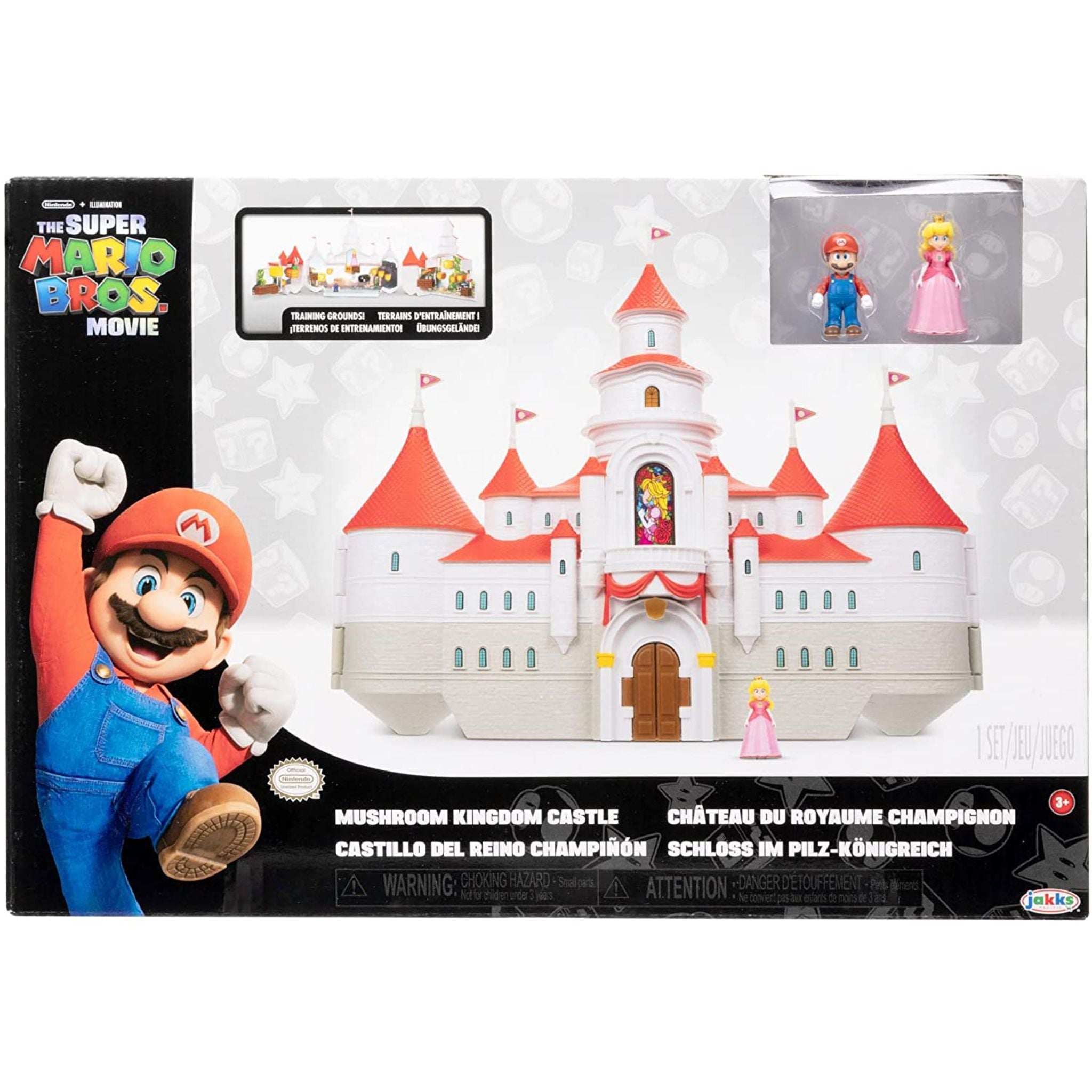 Super Mario Bros. Movie Mini World Mushroom Kingdom Castle (Includes Mario + Peach Figure) (US-417154)