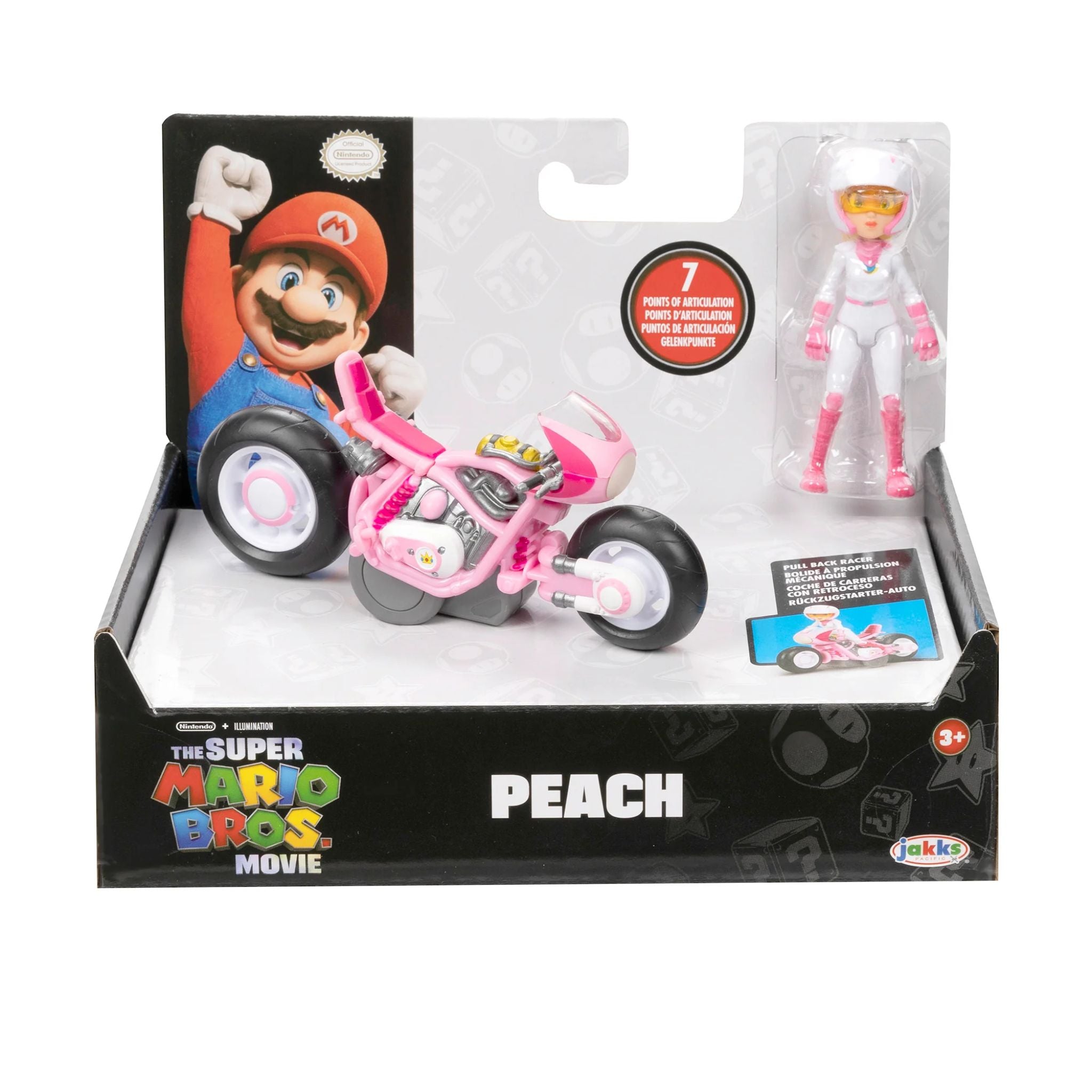 Super Mario Bros. Movie 2.5" Figure with Pull Back Racer - Peach (US-417214-P)