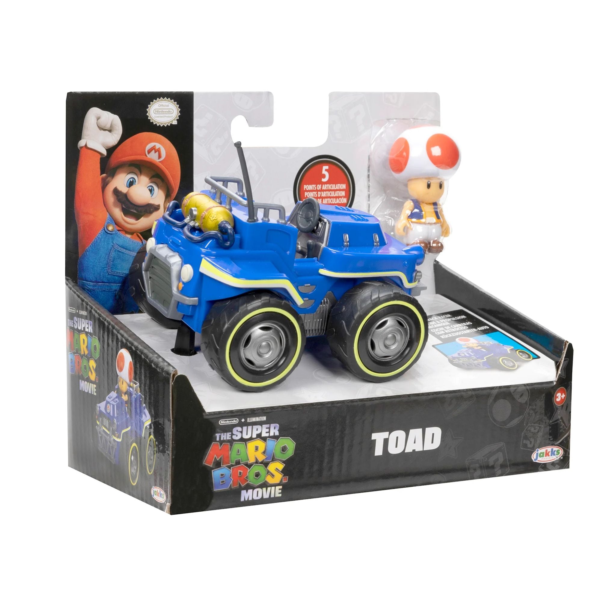 Super Mario Bros. Movie 2.5" Figure with Pull Back Racer - Toad (US-417214-T)