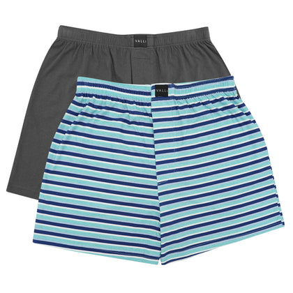 VALLI Boxer Shorts (2-pc pack) - Grey/Stripe