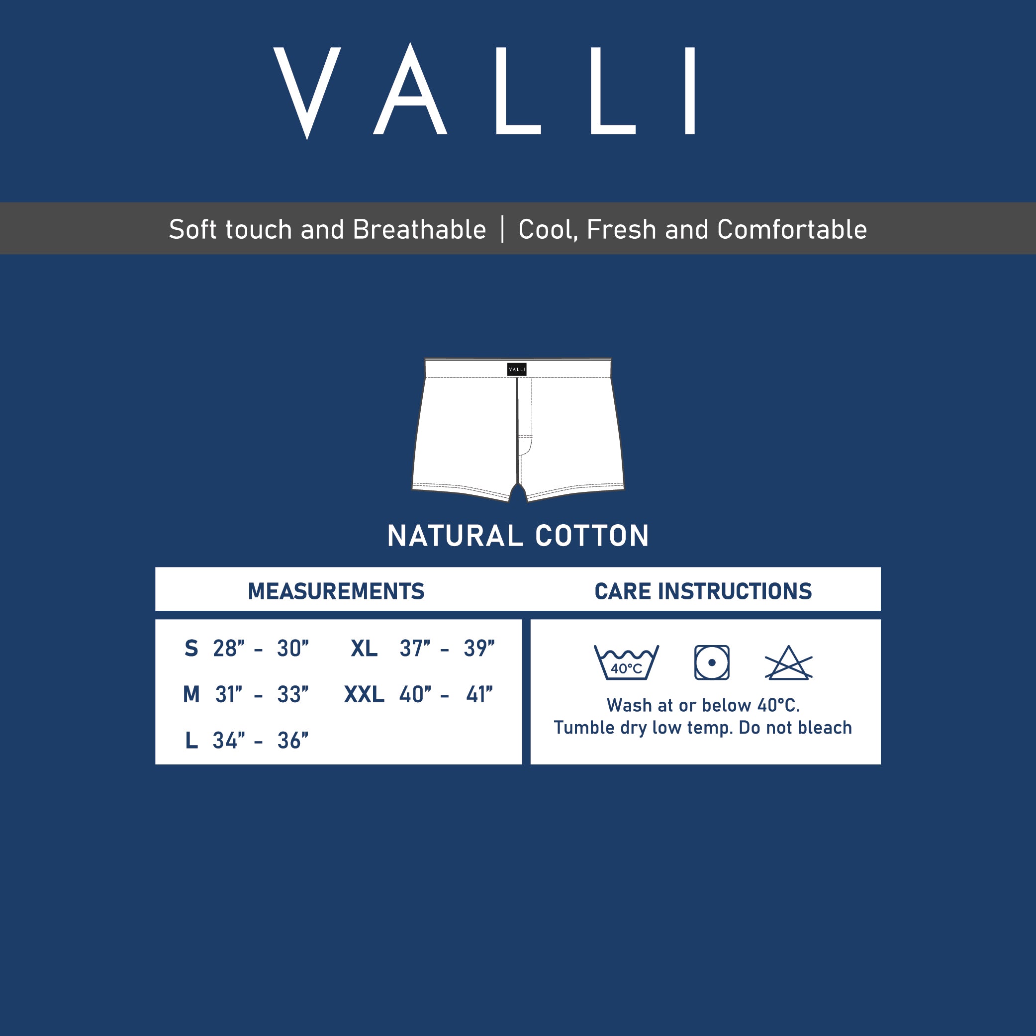 VALLI Boxer Shorts (2-pc pack) - Grey/Stripe