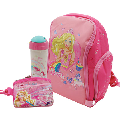 Barbie Bundle Pack (Backpack, Water Bottle and Coin Purse)