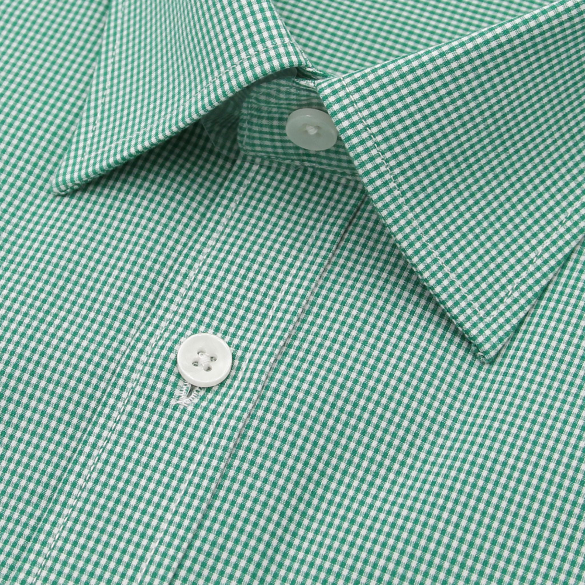 Van Heusen Short-Sleeved Compact Cotton Shirt - Green
