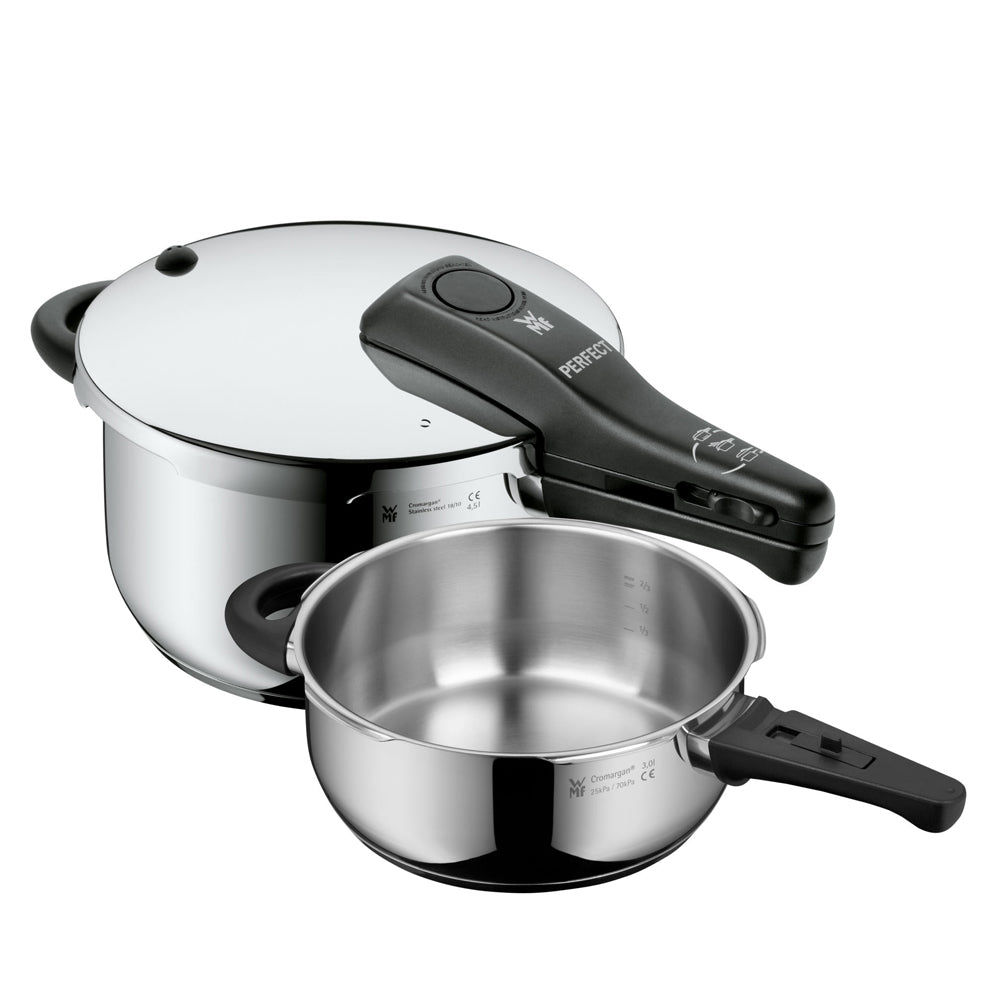 WMF Perfect 4.5L + 3L Pressure Cooker Set with Flame Guard V3