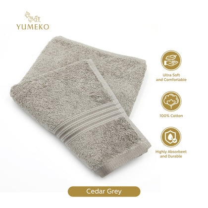YUMEKO Sakura SPA Collection Hand Towel - Cedar Grey (YMK-SSC-660-HT-25)