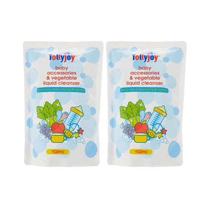 Tollyjoy Baby Accessories & Vegetable Liquid Cleanser 900ml x 2 Refill Pack